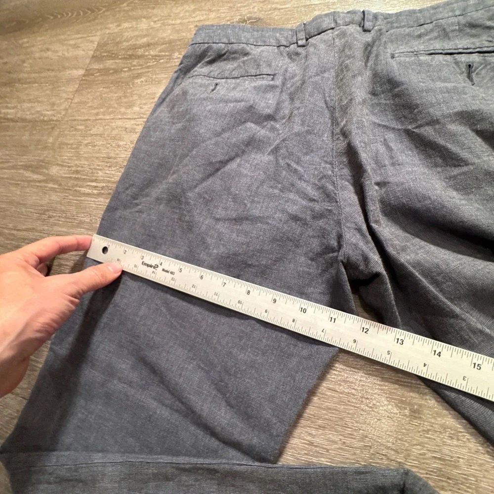 J Crew Pants Men 32 Blue Linen Blend Bowery Slim Fit Casual Summer Coastal 32x29